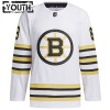 Lapsille NHL Boston Bruins Pelipaita 100th Anniversary David Pastrnak Adidas 2023-24 Valkoinen Authentic